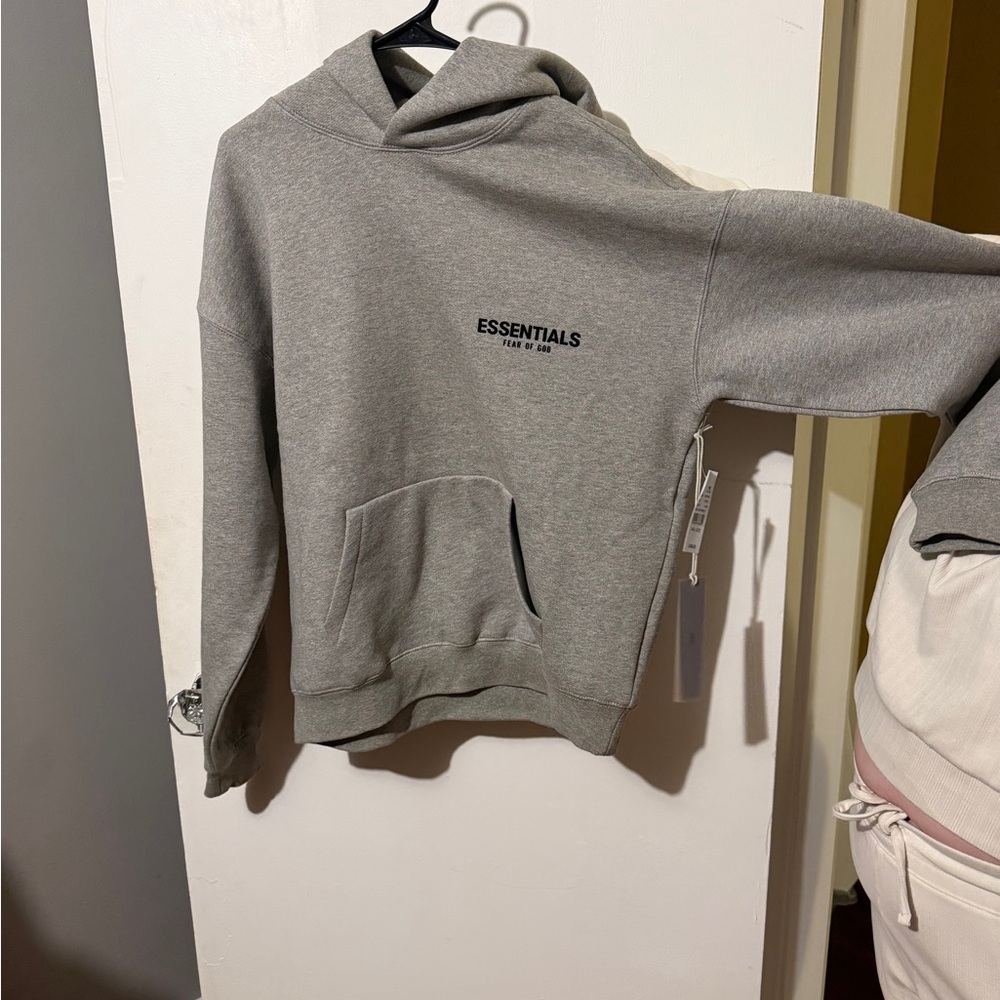 Essentials Heather Gray Men's Hoodie